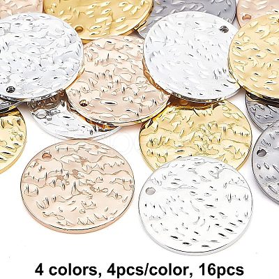 Fingerinspire 16Pcs 4 Colors Environmental Protection Electroplating Brass Pendants KK-FG0001-06-1