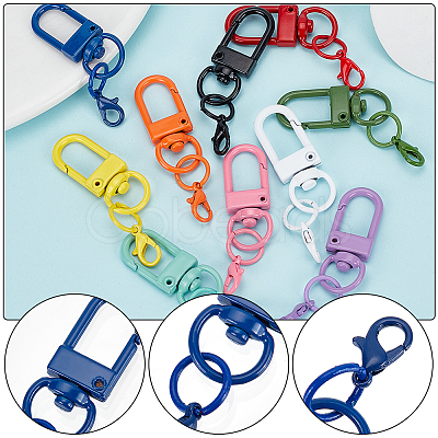 WADORN 3 Sets Spray Painted Alloy Swivel Snap Hooks Clasps KEYC-WR0001-36-1