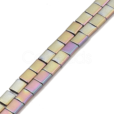 Electroplated Frosted Non-magnetic Synthetic Hematite Beads Strands G-G089-B01-17-1