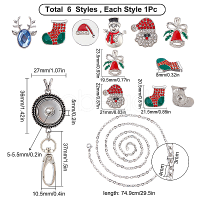 SUNNYCLUE DIY Interchangeable Christmas Office Lanyard ID Badge Holder Necklace Making Kit DIY-SC0022-02-1