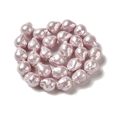 Electroplated Shell Pearl Beads Strands BSHE-G035-01A-08-1