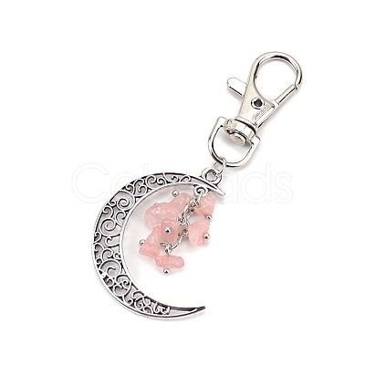 Antique Silver Palted Alloy Hollow Moon Pendant Decorations PW-WG39F22-05-1