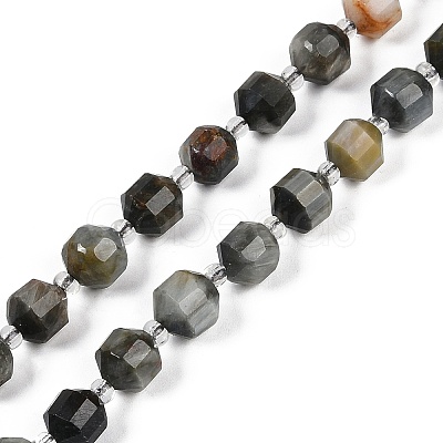 Natural Eagle Eye Stone Beads Strands G-O201B-124G-1