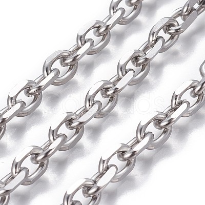 Non-Tarnish 201 Stainless Steel Cable Chains CHS-P007-27P-06-1