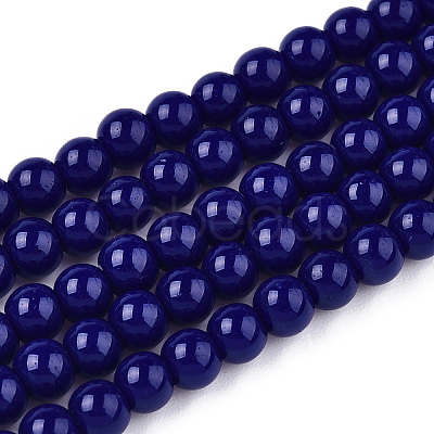 Opaque Solid Color Glass Beads Strands GLAA-T032-P4mm-03-1