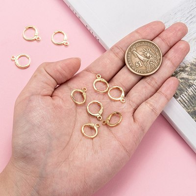 Brass Huggie Hoop Earring Findings KK-L179-04G-A-1