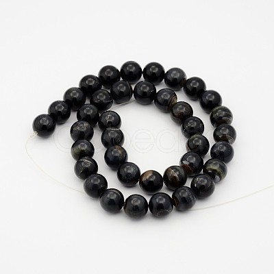 Natural Blue Tiger Eye(Dyed & Heated) Bead Strands G-P070-14-10mm-1