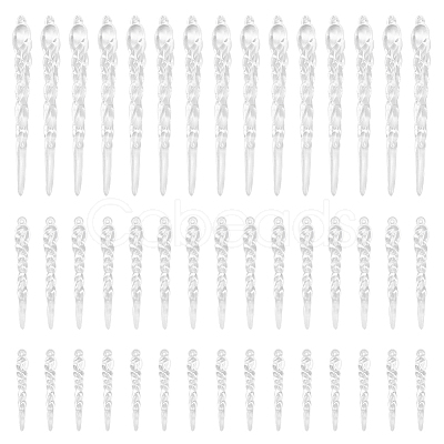 WADORN 45Pcs Christmas Plastic Icicle Drop Pendant Decorations DIY-WR0003-04-1