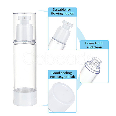 PandaHall Elite 8Pcs 8 Style Plastic Portable Refillable Airless Pump Bottles AJEW-PH0011-42-1