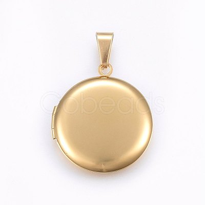 Ion Plating(IP) 316 Stainless Steel Locket Pendants STAS-O103-30G-1