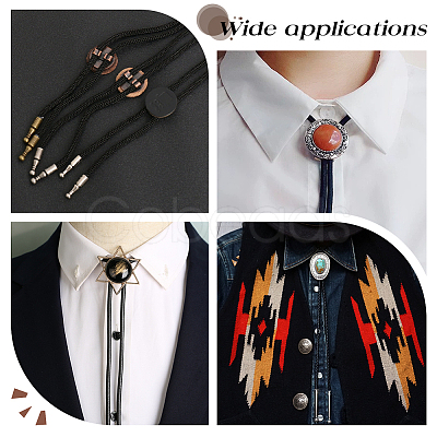 PandaHall Elite 12Pcs 3 Styles Alloy Bolo Tie Slides Clasp Cabochon Settings FIND-PH0018-03-1