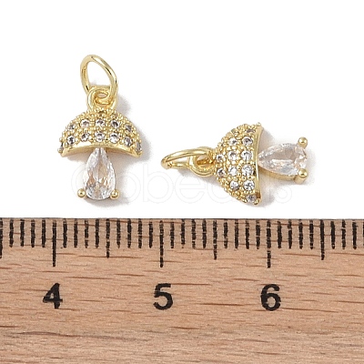 Rack Plating Brass Micro Pave Cubic Zirconia Charms KK-E110-12G-1