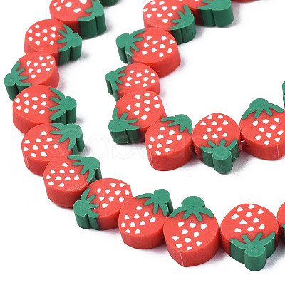 Handmade Polymer Clay Bead Strands X-CLAY-R069-01G-03-1