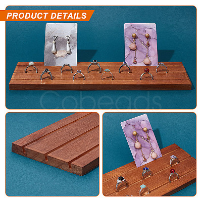 Wood Earring Display Card Holders ODIS-WH0070-09B-1