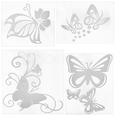 Gorgecraft 8Sheets 4 Style Waterproof Plastic Car Stickers DIY-GF0005-52-1