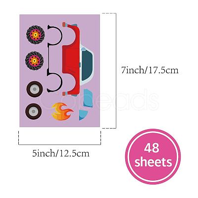 48 Sheets 8 Styles Paper Make a Face Stickers DIY-WH0467-001-1