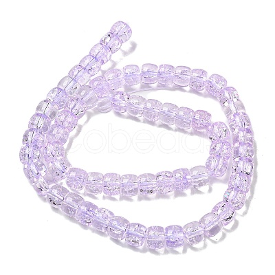 Transparent Spray Painting Crackle Glass Beads Strands GLAA-NH0001-05D-1