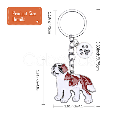 WEWAYSMILE Dog Keychain Car Keychain Pet Pendant Key-Ring Lovely Dog Key-ring Portable Metal Keychain Gift for Pet Lover Birthday Puppy Theme Party Supplies (St Bernard) JX801A-1