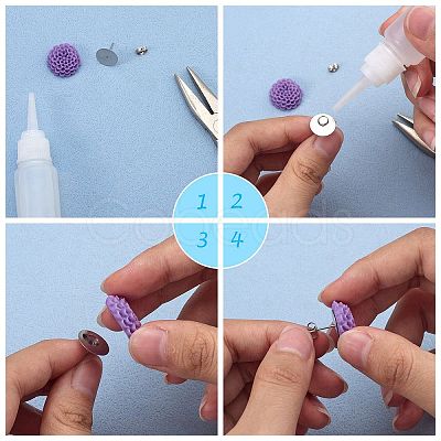 DIY 3D Flower Stud Earring Making Kit DIY-SZ0008-55-1