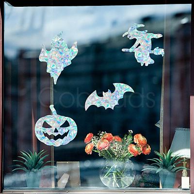 16 Sheets 4 Styles Waterproof PVC Colored Laser Stained Window Film Static Stickers DIY-WH0314-078-1