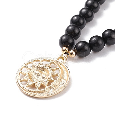 Alloy Moon & Sun Pendant Necklace NJEW-JN03878-1