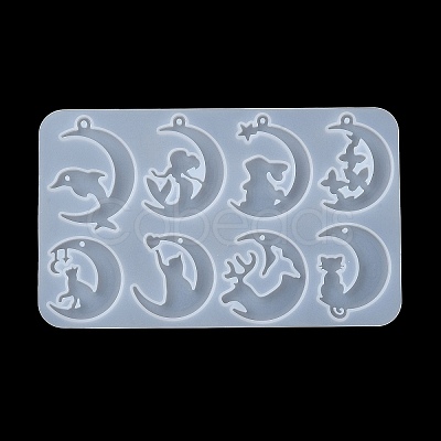 Moon with Animal DIY Pendant Silhouette Silicone Molds SIMO-Q001-02A-1