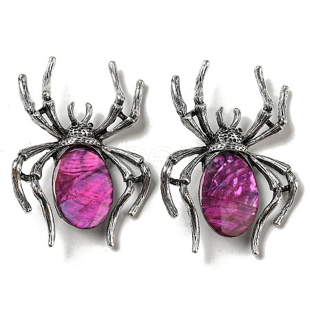 Dual-use Items Alloy Pave Dyed Shell Spider Brooch JEWB-C026-04C-AS-1