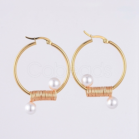 304 Stainless Steel Hoop Earrings EJEW-JE03940-1