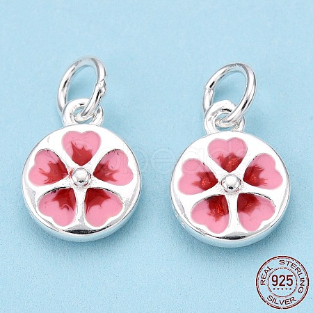 925 Sterling Silver Enamel Charms STER-T004-04S-1