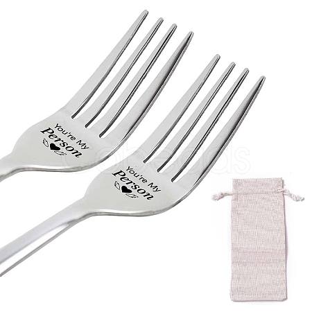 CREATCABIN 2Pcs 410 Stainless Steel Forks AJEW-CN0001-25D-1