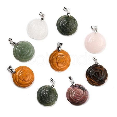 Natural Gemstone Pendants G-I319-02P-1