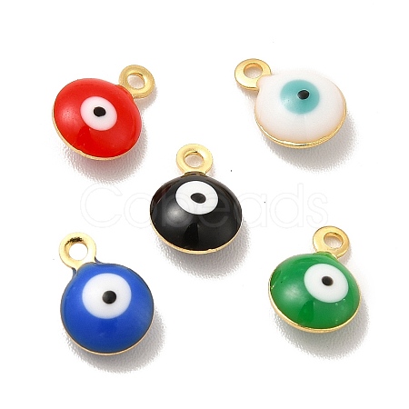 304 Stainless Steel Evil Eye Enamel Charms STAS-G302-03G-1