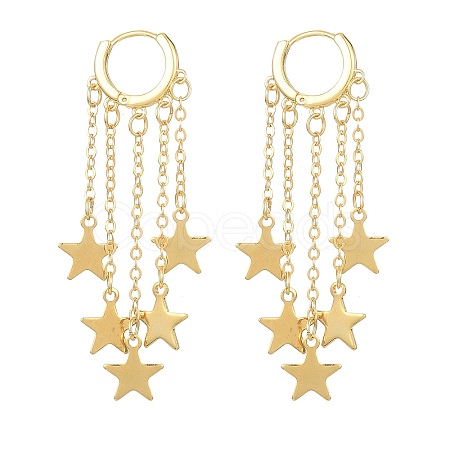 Brass Dangle Hoop Earrings EJEW-TA00265-1