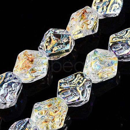 Electroplate Glass Beads Strands EGLA-N012-08B-1