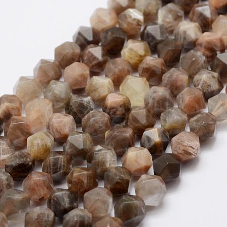 Natural Black Sunstone Beads Strands G-K209-02D-8mm-1