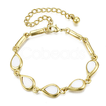 Electroplated Alloy Link Bracelets BJEW-T012-005-RS-1