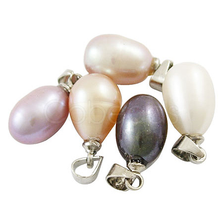 Valentine Day Ideas for Her Natural Cultured Freshwater Pearl Pendants X-SPB001Y-1