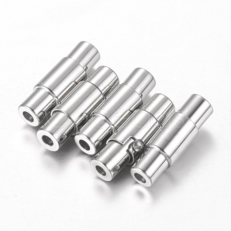 304 Stainless Steel Locking Tube Magnetic Clasps X-STAS-H019-1