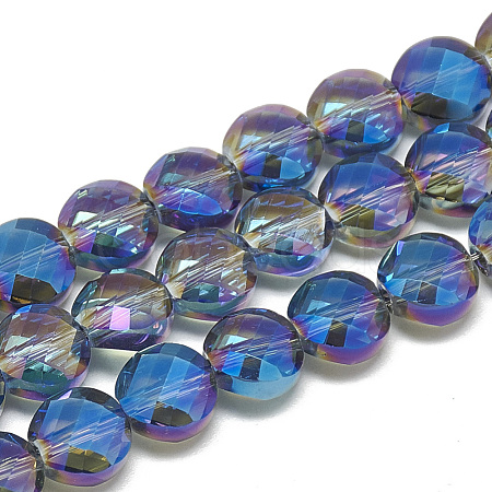 Electroplate Glass Beads Strands EGLA-Q098-A01-1