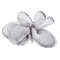 Bowknot Organza Ornament Accessories, For DIY Jewelry Making Craft, Light Grey, 85~92x37~50mm