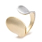 Brass Wide Open Cuff Ring for Women, Real 18K Gold Plated & Platinum, Mixed Color, Inner Diameter: 19mm