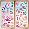 8 Sheets 8 Styles Pink Theme PVC Waterproof Wall Stickers, Self-Adhesive Decals, for Window or Stairway Home Decoration, Mixed Shapes, 200x145mm, 1 sheet/style