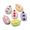 Imitation Food Opaque Resin Pendants, Fruit Cake Charms with Platinum Tone Iron Loops, Mixed Color, 31.5x20x13mm, Hole: 2mm