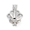 Alloy Bead Cage Pendants, Hollow Cage Charms for Chime Ball Pendant Making, Platinum, Shell Shape, 24x16.5x9mm, Hole: 5x3mm