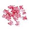 Transparent Glass Cabochons, with Glitter Gold Powder , 3D Butterfly Shape, No Hole/Undrilled, Red, 7x7.5x3.5mm