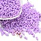 Rubberized Style Glass Seed Beads, Peanut, Lilac, 6~6.5x3~3.5x3~3.5mm, Hole: 1mm, about 4500pcs/pound