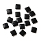 Opaque Acrylic Beads, Square, Black, 8x8x3mm, Hole: 1mm