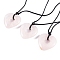 Natural Rose Quartz Pendant Necklaces, Heart, 19.29~28.35 inch(49~72cm)