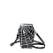 Halloween Spider Web Coffin Shaped PU leather Crossbody Bags, for Women, Black, 22x14x6.5cm