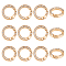 Unicraftale 12pcs Alloy Spring Gate Ring with Rhinestone, Rings, Light Gold, 25x4.5mm, inner diameter: 16.5mm.